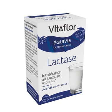 Lactase - 60 Comprimés - Transforme le lactose en glucose et galactose Vitaflor - 1
