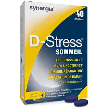 D-Stress Sommeil – 40 Comprimés - Agit contre les réveils nocturnes Synergia - 1